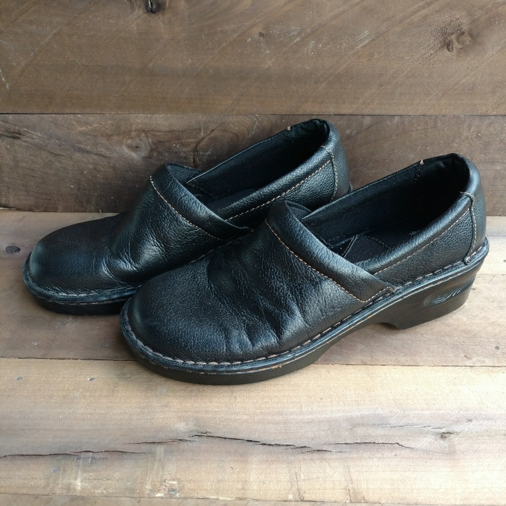 BOC Born Women's Black Leather Clogs Professional